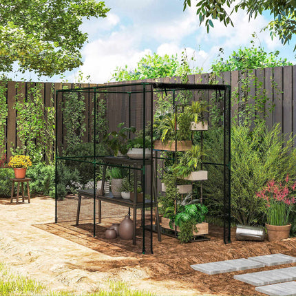 Garden Plant Protection Cage, Black, 200x100x160 cm