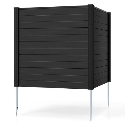 Garden Privacy Fence Panels, 123x123 cm, Black, PVC