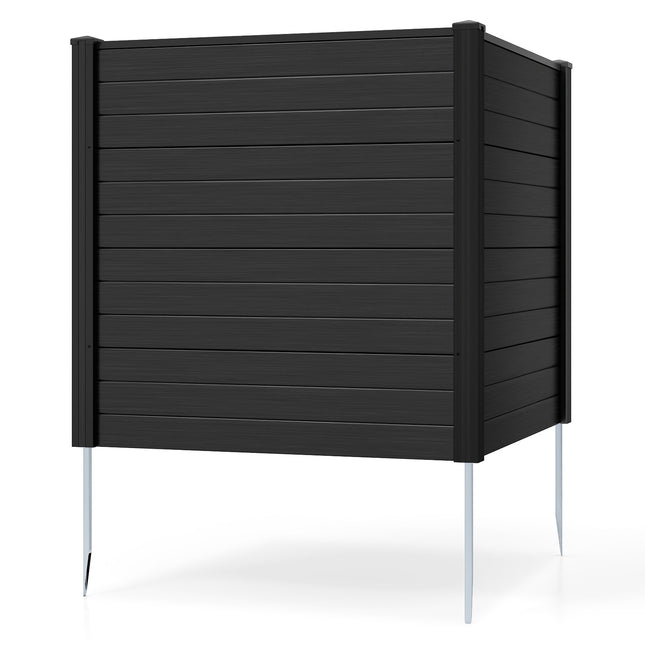 Garden Privacy Fence Panels, 123x123 cm, Black, PVC