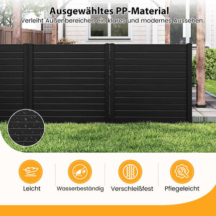 Garden Privacy Fence Panels, 123x123 cm, Black, PVC