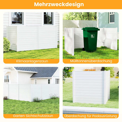Garden Privacy Fence Panels, 123x123 cm, White, PVC
