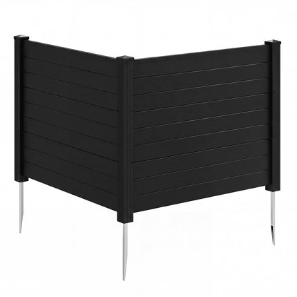 Garden Privacy Fence with 2 Panels, Weatherproof, Black