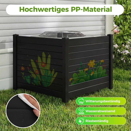 Garden Privacy Fence with 2 Panels, Weatherproof, Black