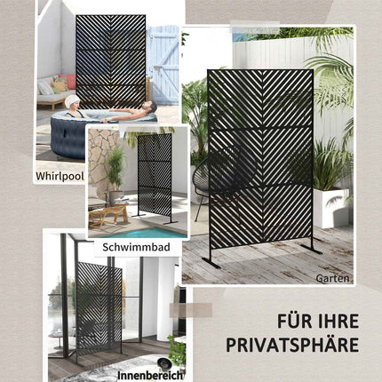 Garden Privacy Screen, 122x198cm Steel, Triangle pattern