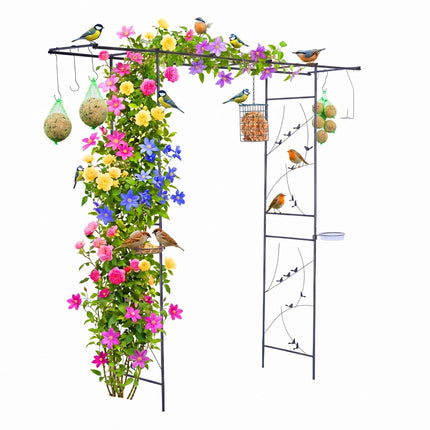 Garden Rose Arch Trellis – Birdbath and Feeder Stations