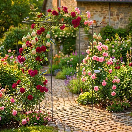 Garden Rose Arch Trellis – Birdbath and Feeder Stations