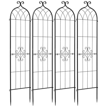 Garden Rose Trellis 4-Pack, 60 x 15 in Powder-Coated