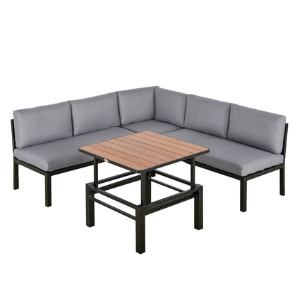 Outdoor aluminum garden furniture for 4 people with cushions