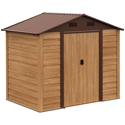 Outdoor garden tool shed, Wood Grain Look, 152x236x209 cm