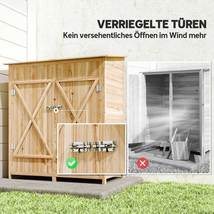 Garden Shed with Side Table, Fir Wood, 140 x 75 x 157 cm