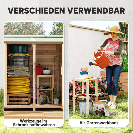 Garden Shed with Side Table, Fir Wood, 140 x 75 x 157 cm