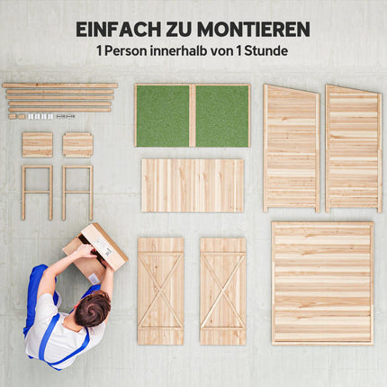 Garden Shed with Side Table, Fir Wood, 140 x 75 x 157 cm