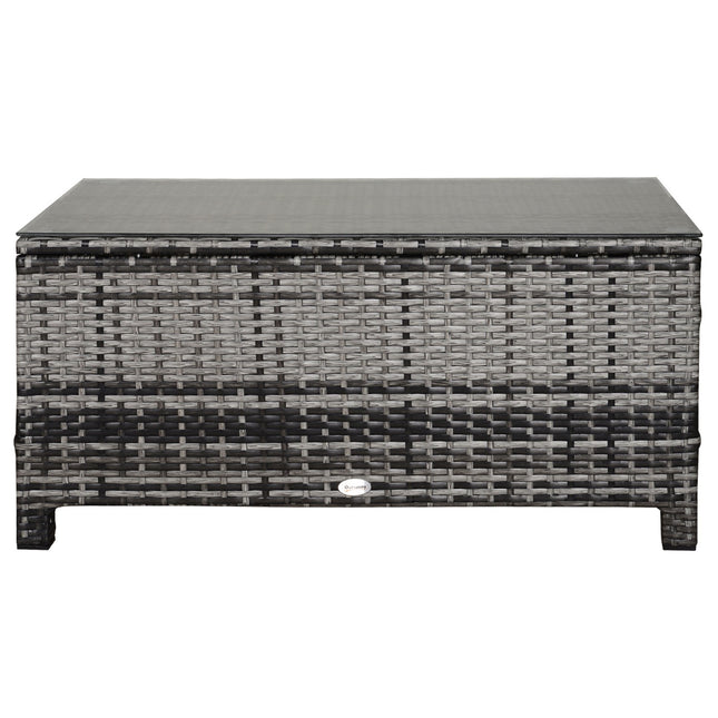 Outdoor coffee table - Polyrattan, Grey, 85 x 50 x 39 Cm