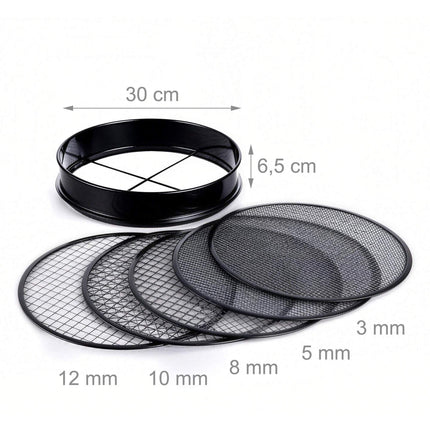 Garden Sieve 5-in-1 Set, Stainless Steel, Ø 30 cm