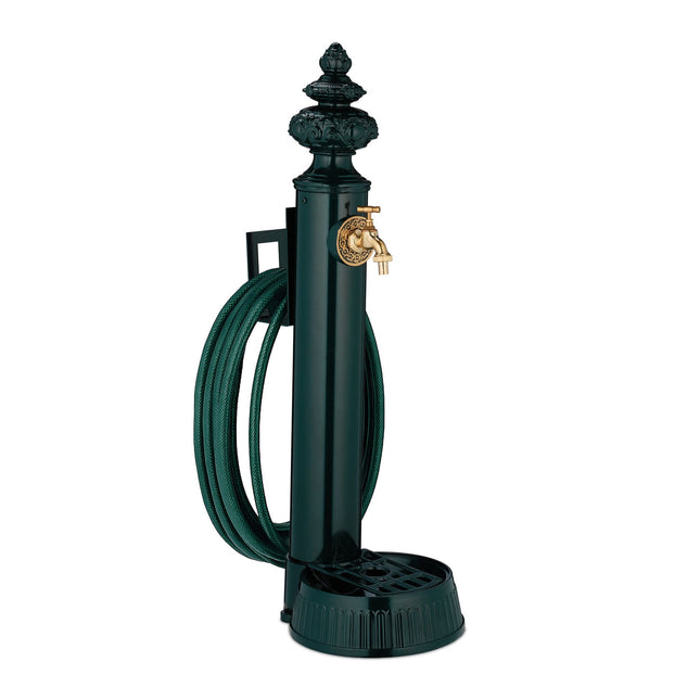 Garden Standing Fountain, 83 cm – Tap, Basin, Hose Holder