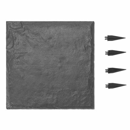 Garden Stepping Stones 4-Pack, 15.5 In, With Stakes, Gray