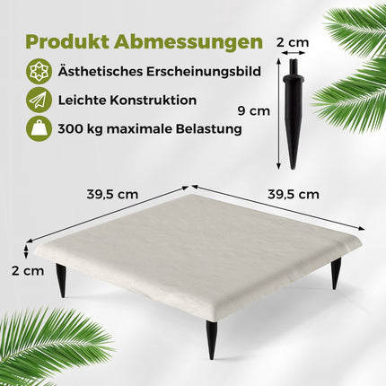 Garden Stepping Stones Set, 8 Pieces, 39.5 cm, Beige