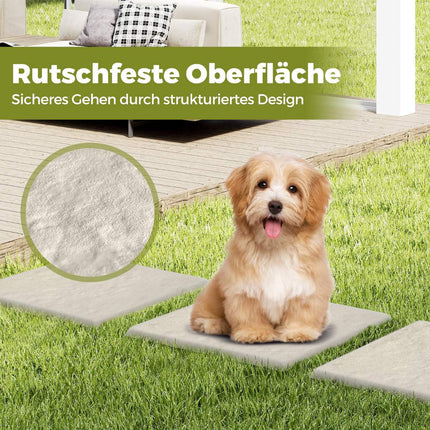 Garden Stepping Stones Set, 8 Pieces, 39.5 cm, Beige