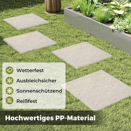 Garden Stepping Stones Set, 8 Pieces, 39.5 cm, Beige