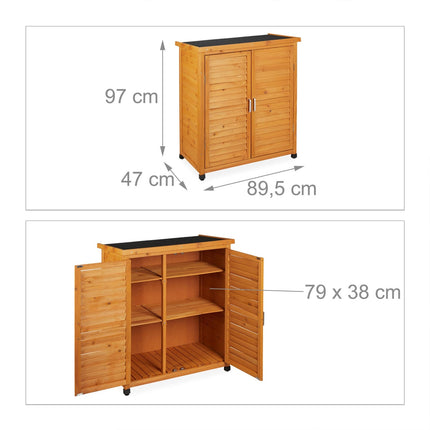 Garden Storage Cabinet with Roofing Felt, Weather-Resistant