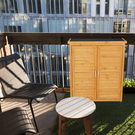 Garden Storage Cabinet with Roofing Felt, Weather-Resistant