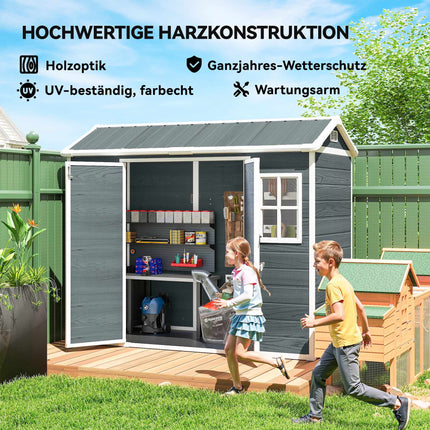 Garden Storage Shed, 2.77 m², Double Doors, Windows, Lock