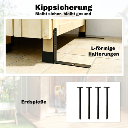 Garden Storage Shed, Tall Wooden Cabinet with Adjustable Shelves