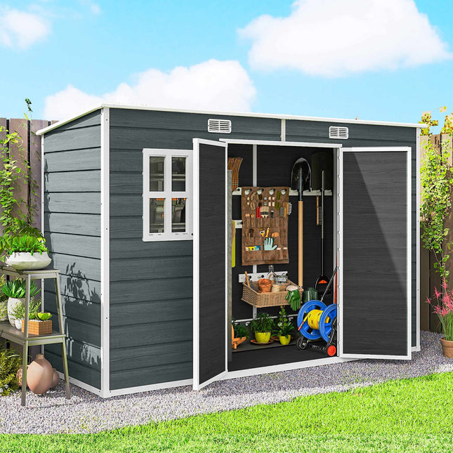 Garden Storage Shed with Windows, Lockable Doors, 3.2m²
