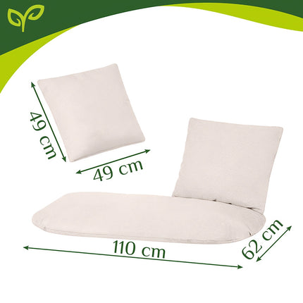 Garden Swing Cushion Set for 2, Cream, Polyester-Cotton
