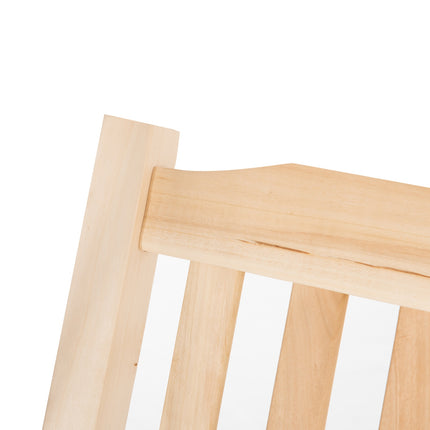 Garden swing bench for 2 - solid wood, natural finish