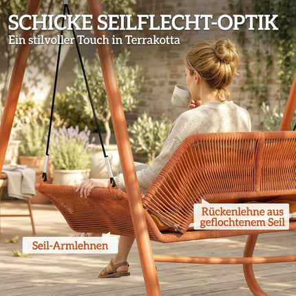 Garden Swing with Cushions, Metal Frame, 174x120x162 cm