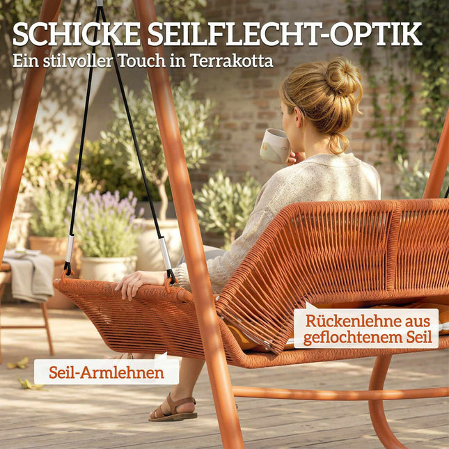 Garden Swing with Cushions, Metal Frame, 174x120x162 cm