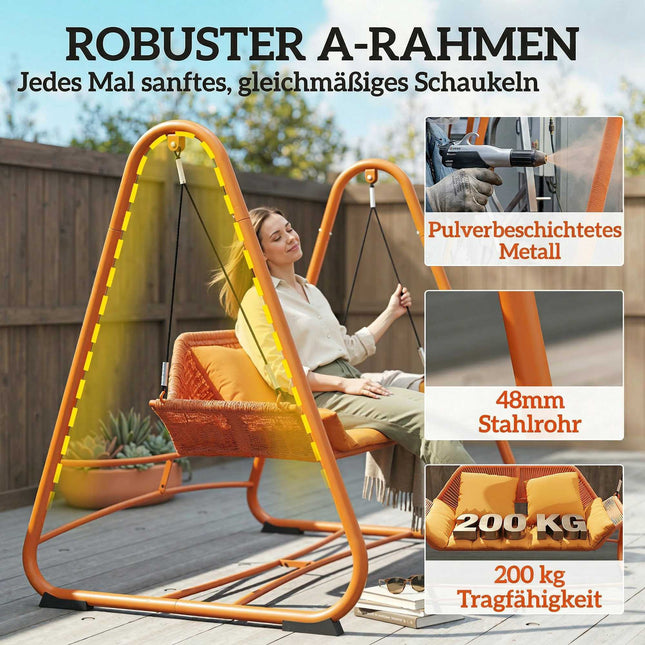 Garden Swing with Cushions, Metal Frame, 174x120x162 cm
