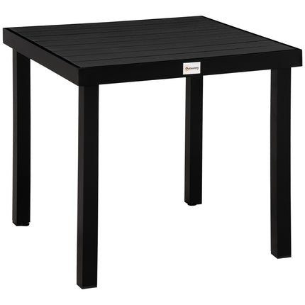 Compact outdoor dining table for 4 - Black aluminum 80x80x74 cm
