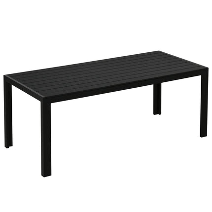 Garden table in black aluminum - weatherproof and durable