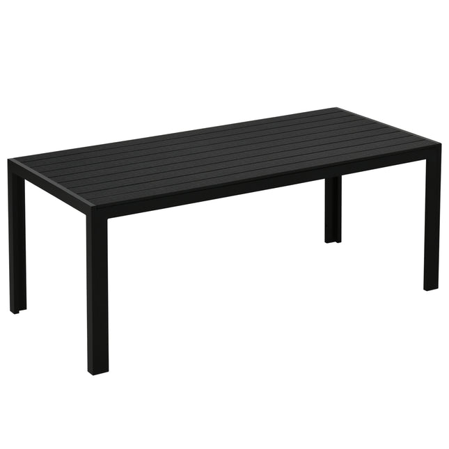 Garden table in black aluminum - weatherproof and durable