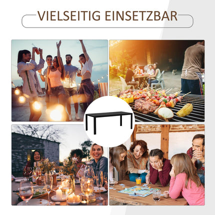 Garden table in black aluminum - weatherproof and durable