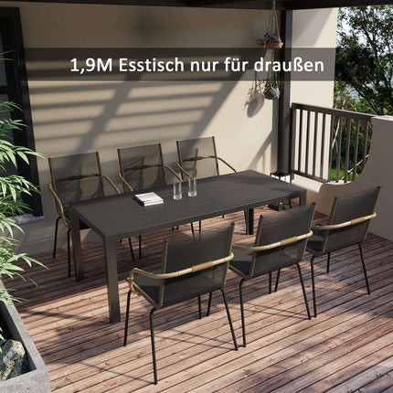 Garden table in black aluminum - weatherproof and durable