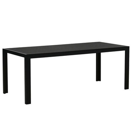 Garden table in black aluminum - weatherproof and durable
