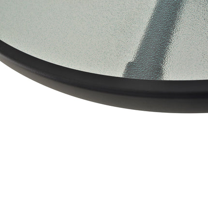 Black bistro table - Tempered glass top, 80 cm diameter