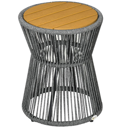 Patio bistro table, dark gray & natural, adjustable feet