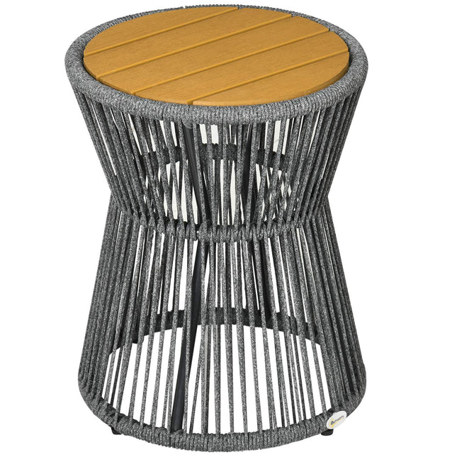 Patio bistro table, dark gray & natural, adjustable feet