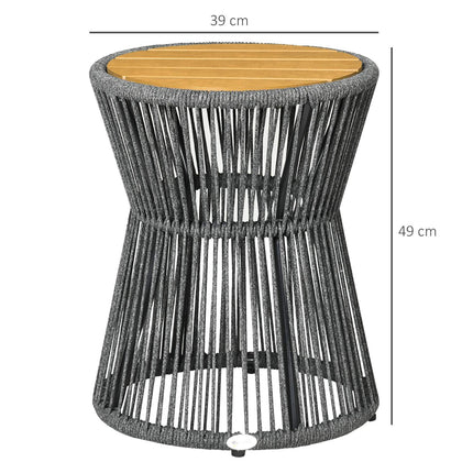 Patio bistro table, dark gray & natural, adjustable feet