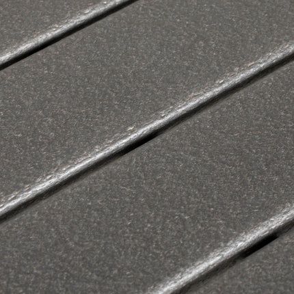 Patio dining table for 4, HDPE ribbed, dark grey, 90x90x75 cm