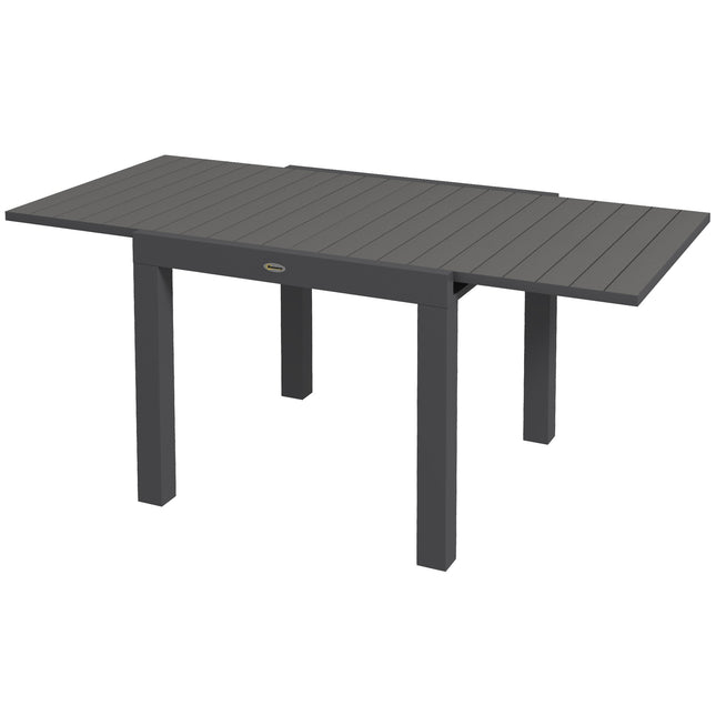 Tuintafel Eettafel Voor 6 Personen Terrastafel Uitschuifbare Balkontafel Draagvermogen Tot 70 Kg Aluminium Grijs 81/162 X 80 X 75 Cm