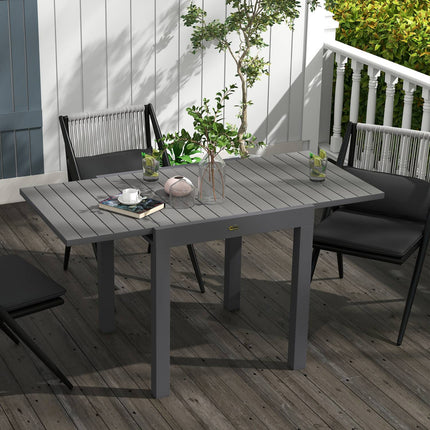Extendable aluminum garden dining table for 6 - Grey