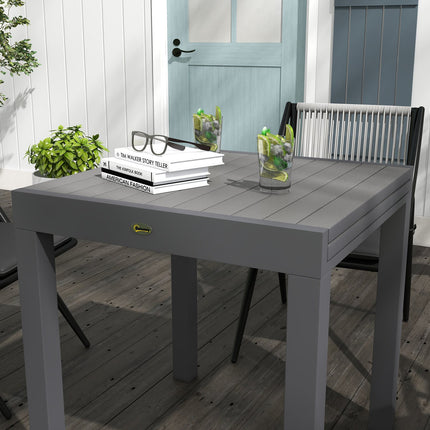 Extendable aluminum garden dining table for 6 - Grey