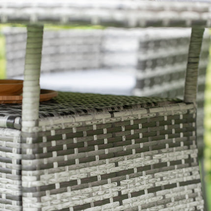 Outdoor dining table, Glass top, Polyrattan, 150x85x74 cm