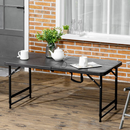 Height adjustable folding garden table - Steel frame, 4 seats