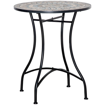 Round garden table in mosaic - Ceramic, metal Ø60cm